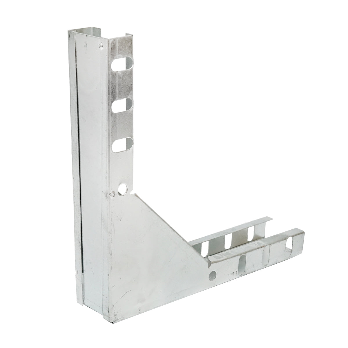 Vertical 90-degree drop bend made of galvanized steel for a 25x50mm gutter.